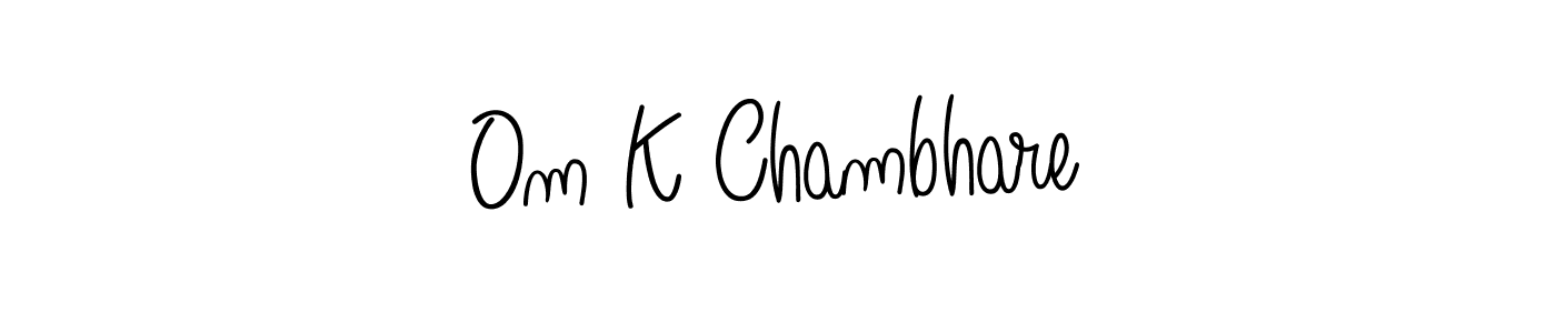 Om K Chambhare stylish signature style. Best Handwritten Sign (Angelique-Rose-font-FFP) for my name. Handwritten Signature Collection Ideas for my name Om K Chambhare. Om K Chambhare signature style 5 images and pictures png