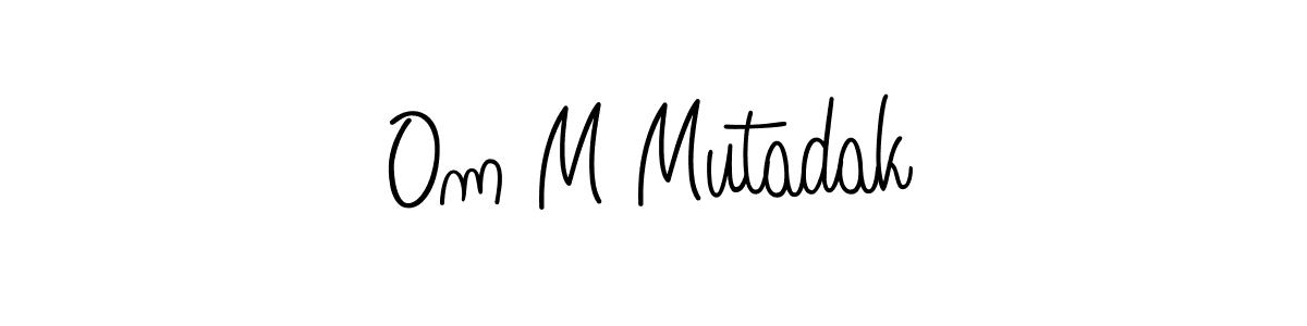 How to make Om M Mutadak name signature. Use Angelique-Rose-font-FFP style for creating short signs online. This is the latest handwritten sign. Om M Mutadak signature style 5 images and pictures png