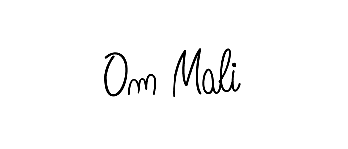 How to make Om Mali name signature. Use Angelique-Rose-font-FFP style for creating short signs online. This is the latest handwritten sign. Om Mali signature style 5 images and pictures png