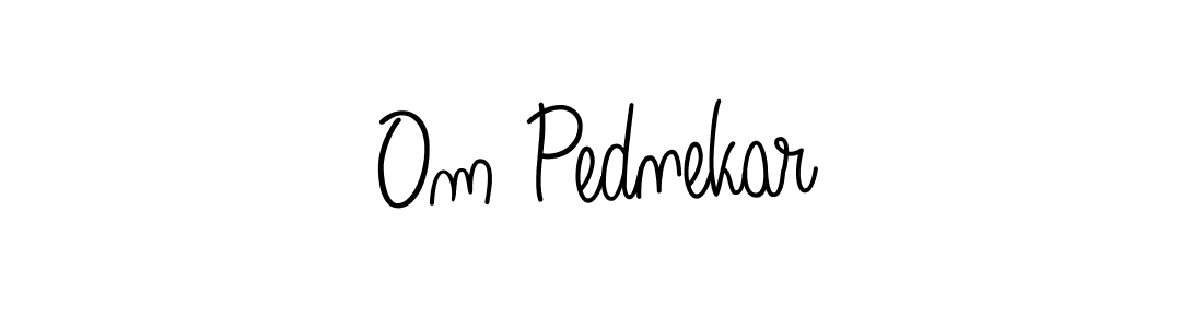 Design your own signature with our free online signature maker. With this signature software, you can create a handwritten (Angelique-Rose-font-FFP) signature for name Om Pednekar. Om Pednekar signature style 5 images and pictures png