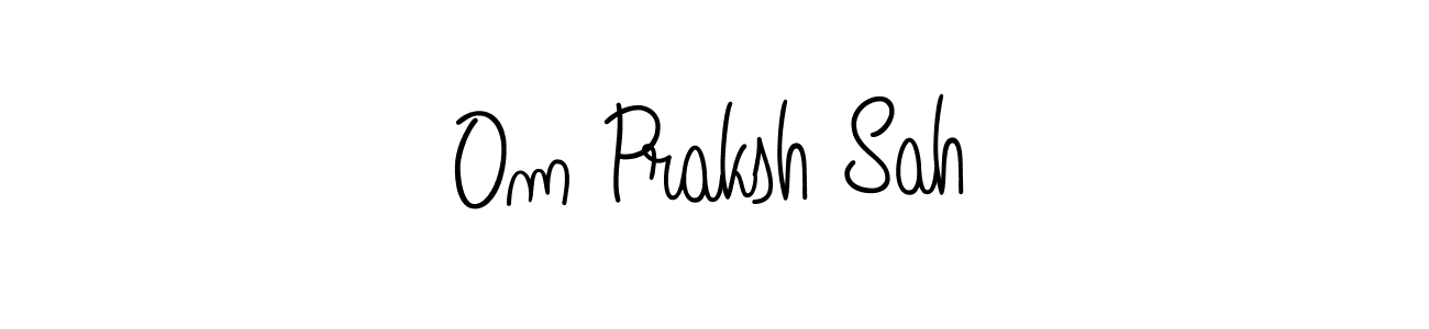 You should practise on your own different ways (Angelique-Rose-font-FFP) to write your name (Om Praksh Sah) in signature. don't let someone else do it for you. Om Praksh Sah signature style 5 images and pictures png