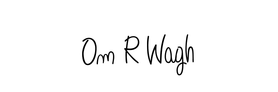 How to make Om R Wagh name signature. Use Angelique-Rose-font-FFP style for creating short signs online. This is the latest handwritten sign. Om R Wagh signature style 5 images and pictures png