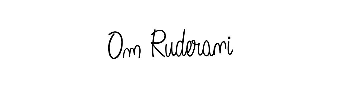 Om Ruderani stylish signature style. Best Handwritten Sign (Angelique-Rose-font-FFP) for my name. Handwritten Signature Collection Ideas for my name Om Ruderani. Om Ruderani signature style 5 images and pictures png