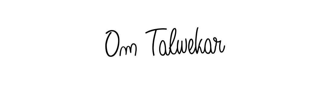 Use a signature maker to create a handwritten signature online. With this signature software, you can design (Angelique-Rose-font-FFP) your own signature for name Om Talwekar. Om Talwekar signature style 5 images and pictures png