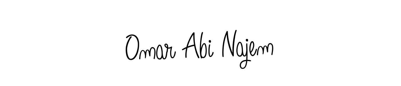 How to Draw Omar Abi Najem signature style? Angelique-Rose-font-FFP is a latest design signature styles for name Omar Abi Najem. Omar Abi Najem signature style 5 images and pictures png