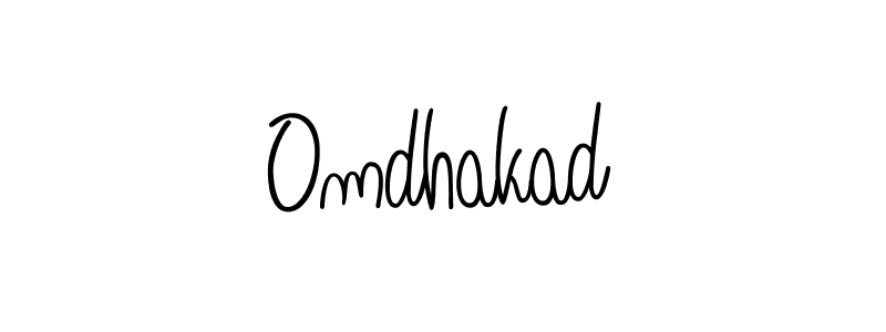 Use a signature maker to create a handwritten signature online. With this signature software, you can design (Angelique-Rose-font-FFP) your own signature for name Omdhakad. Omdhakad signature style 5 images and pictures png