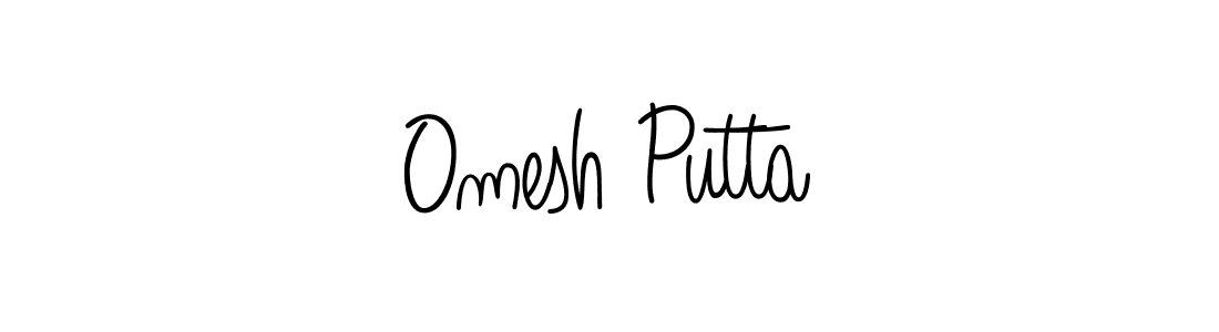 Create a beautiful signature design for name Omesh Putta. With this signature (Angelique-Rose-font-FFP) fonts, you can make a handwritten signature for free. Omesh Putta signature style 5 images and pictures png