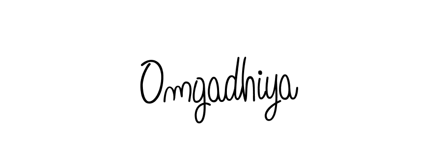 Use a signature maker to create a handwritten signature online. With this signature software, you can design (Angelique-Rose-font-FFP) your own signature for name Omgadhiya. Omgadhiya signature style 5 images and pictures png