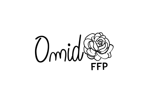 The best way (Angelique-Rose-font-FFP) to make a short signature is to pick only two or three words in your name. The name Omid7 include a total of six letters. For converting this name. Omid7 signature style 5 images and pictures png