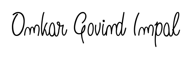 The Angelique-Rose-font-FFP font transforms the name Omkar Govind Impal into an executive sign with sharp precision and distinguished character. Omkar Govind Impal signature style 5 images and pictures png