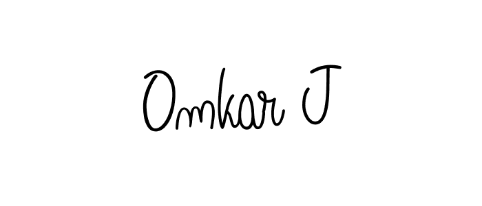 How to make Omkar J name signature. Use Angelique-Rose-font-FFP style for creating short signs online. This is the latest handwritten sign. Omkar J signature style 5 images and pictures png