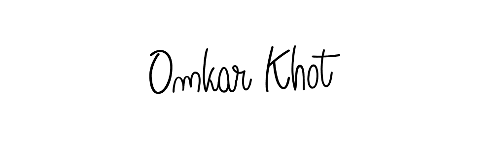 How to make Omkar Khot name signature. Use Angelique-Rose-font-FFP style for creating short signs online. This is the latest handwritten sign. Omkar Khot signature style 5 images and pictures png