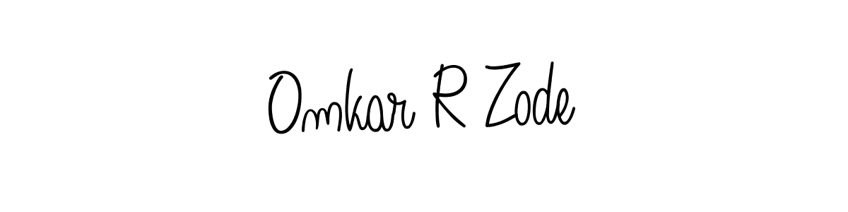 The best way (Angelique-Rose-font-FFP) to make a short signature is to pick only two or three words in your name. The name Omkar R Zode include a total of six letters. For converting this name. Omkar R Zode signature style 5 images and pictures png