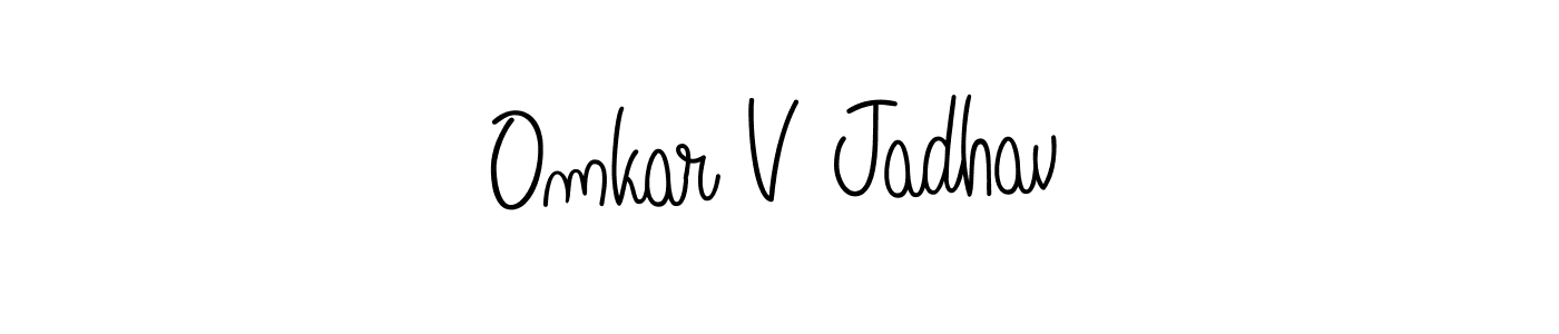 Omkar V Jadhav stylish signature style. Best Handwritten Sign (Angelique-Rose-font-FFP) for my name. Handwritten Signature Collection Ideas for my name Omkar V Jadhav. Omkar V Jadhav signature style 5 images and pictures png