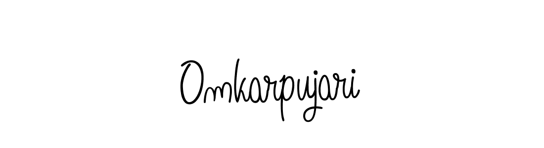 Omkarpujari stylish signature style. Best Handwritten Sign (Angelique-Rose-font-FFP) for my name. Handwritten Signature Collection Ideas for my name Omkarpujari. Omkarpujari signature style 5 images and pictures png