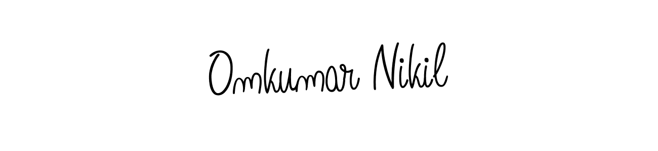 if you are searching for the best signature style for your name Omkumar Nikil. so please give up your signature search. here we have designed multiple signature styles  using Angelique-Rose-font-FFP. Omkumar Nikil signature style 5 images and pictures png