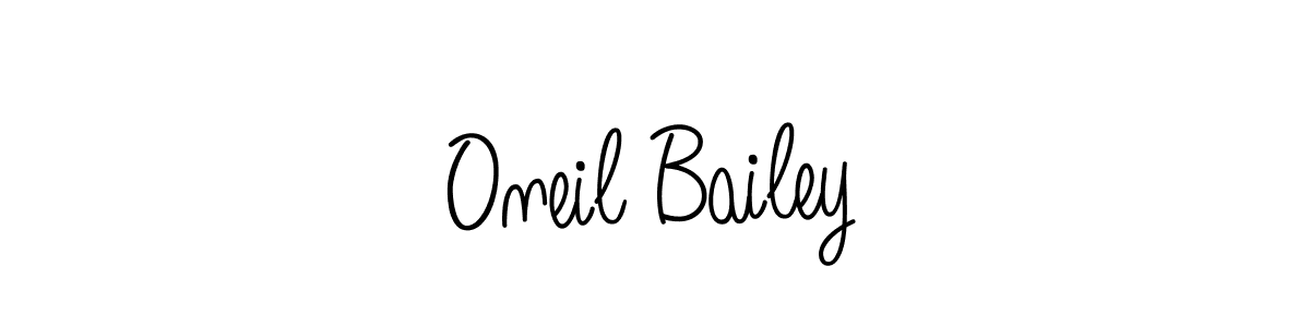 Use a signature maker to create a handwritten signature online. With this signature software, you can design (Angelique-Rose-font-FFP) your own signature for name Oneil Bailey. Oneil Bailey signature style 5 images and pictures png