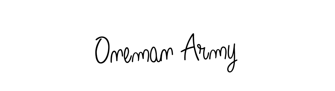 Oneman Army stylish signature style. Best Handwritten Sign (Angelique-Rose-font-FFP) for my name. Handwritten Signature Collection Ideas for my name Oneman Army. Oneman Army signature style 5 images and pictures png