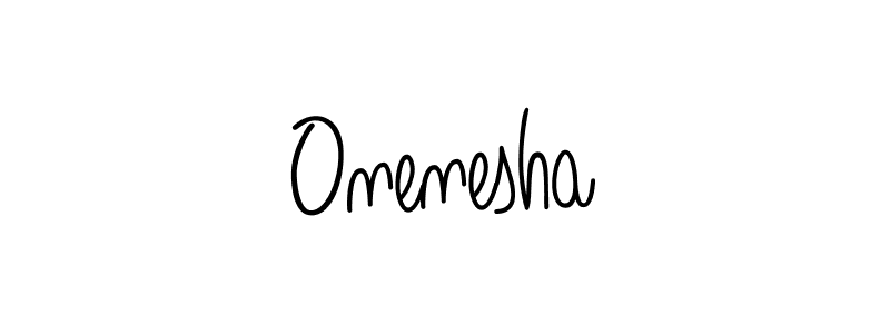 Use a signature maker to create a handwritten signature online. With this signature software, you can design (Angelique-Rose-font-FFP) your own signature for name Onenesha. Onenesha signature style 5 images and pictures png