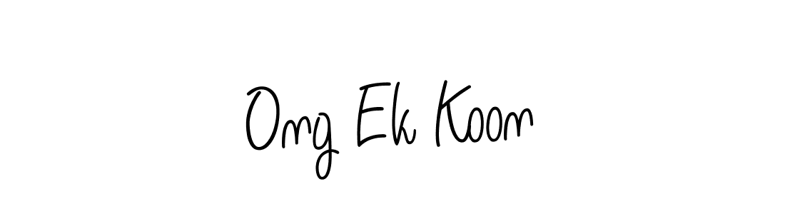 Use a signature maker to create a handwritten signature online. With this signature software, you can design (Angelique-Rose-font-FFP) your own signature for name Ong Ek Koon. Ong Ek Koon signature style 5 images and pictures png