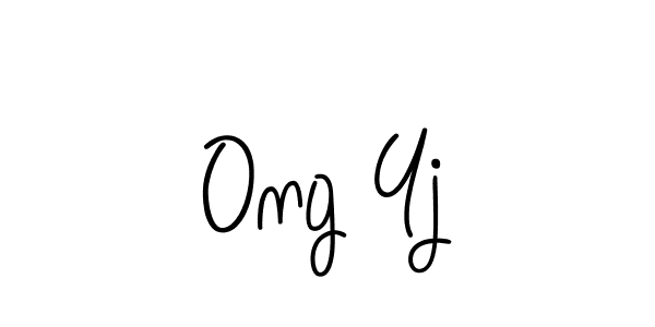 How to make Ong Yj name signature. Use Angelique-Rose-font-FFP style for creating short signs online. This is the latest handwritten sign. Ong Yj signature style 5 images and pictures png