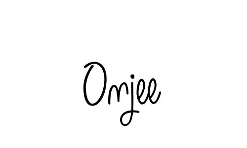 Create a beautiful signature design for name Onjee. With this signature (Angelique-Rose-font-FFP) fonts, you can make a handwritten signature for free. Onjee signature style 5 images and pictures png