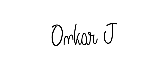 Make a beautiful signature design for name Onkar J. With this signature (Angelique-Rose-font-FFP) style, you can create a handwritten signature for free. Onkar J signature style 5 images and pictures png