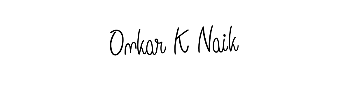 The best way (Angelique-Rose-font-FFP) to make a short signature is to pick only two or three words in your name. The name Onkar K Naik include a total of six letters. For converting this name. Onkar K Naik signature style 5 images and pictures png