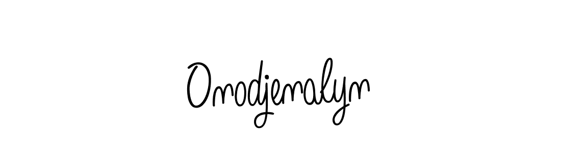 Use a signature maker to create a handwritten signature online. With this signature software, you can design (Angelique-Rose-font-FFP) your own signature for name Onodjenalyn. Onodjenalyn signature style 5 images and pictures png