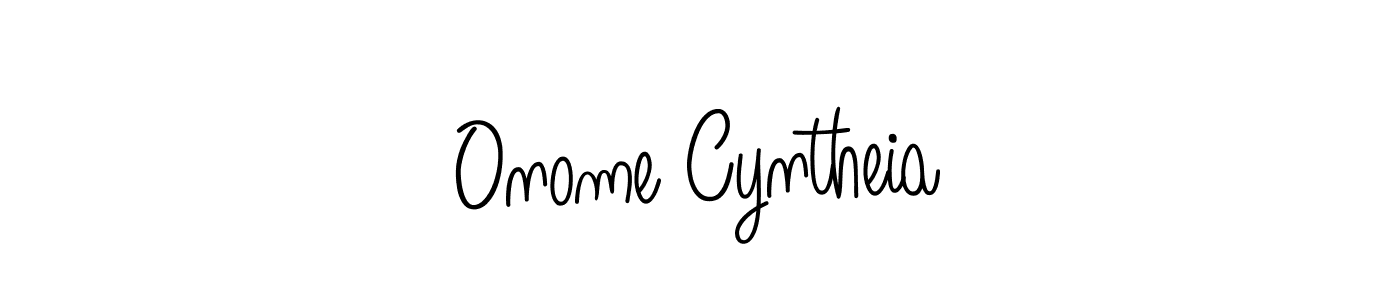 Also we have Onome Cyntheia name is the best signature style. Create professional handwritten signature collection using Angelique-Rose-font-FFP autograph style. Onome Cyntheia signature style 5 images and pictures png