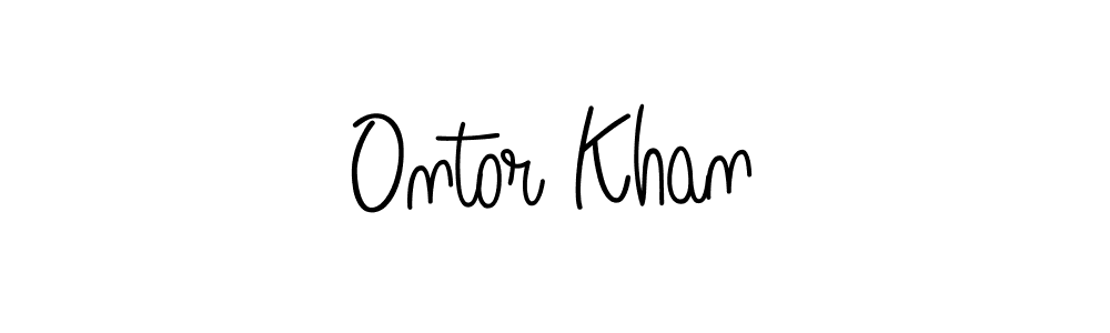 Make a beautiful signature design for name Ontor Khan. With this signature (Angelique-Rose-font-FFP) style, you can create a handwritten signature for free. Ontor Khan signature style 5 images and pictures png