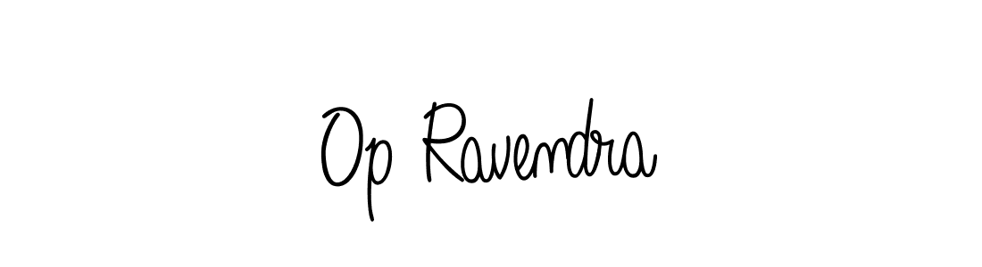 How to make Op Ravendra name signature. Use Angelique-Rose-font-FFP style for creating short signs online. This is the latest handwritten sign. Op Ravendra signature style 5 images and pictures png