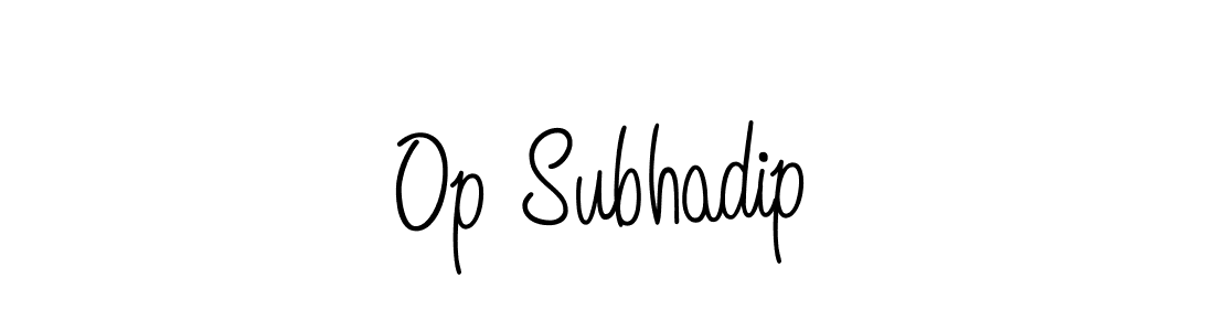 How to make Op Subhadip name signature. Use Angelique-Rose-font-FFP style for creating short signs online. This is the latest handwritten sign. Op Subhadip signature style 5 images and pictures png