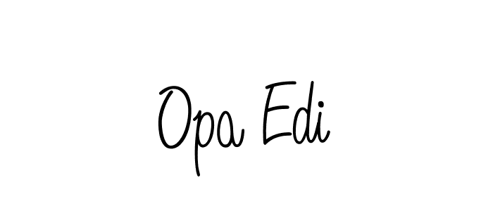 Use a signature maker to create a handwritten signature online. With this signature software, you can design (Angelique-Rose-font-FFP) your own signature for name Opa Edi. Opa Edi signature style 5 images and pictures png