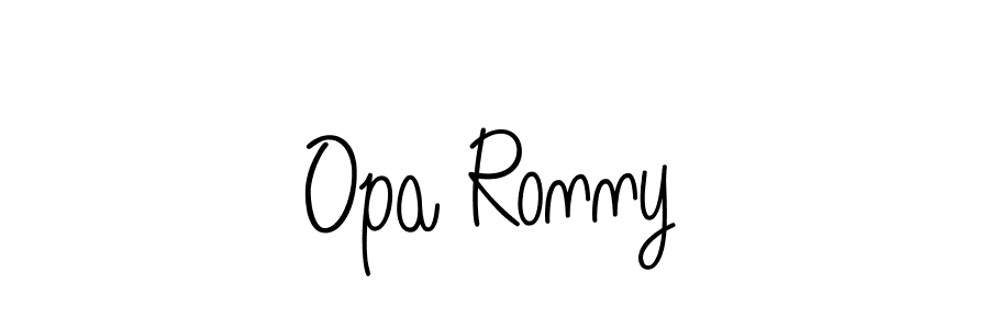 The best way (Angelique-Rose-font-FFP) to make a short signature is to pick only two or three words in your name. The name Opa Ronny include a total of six letters. For converting this name. Opa Ronny signature style 5 images and pictures png