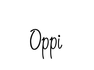 Oppi stylish signature style. Best Handwritten Sign (Angelique-Rose-font-FFP) for my name. Handwritten Signature Collection Ideas for my name Oppi. Oppi signature style 5 images and pictures png