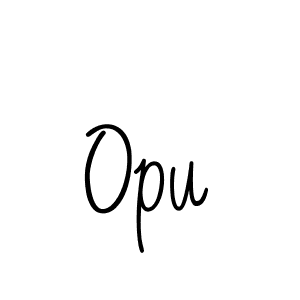 The best way (Angelique-Rose-font-FFP) to make a short signature is to pick only two or three words in your name. The name Opu include a total of six letters. For converting this name. Opu signature style 5 images and pictures png