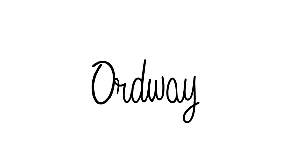 Use a signature maker to create a handwritten signature online. With this signature software, you can design (Angelique-Rose-font-FFP) your own signature for name Ordway. Ordway signature style 5 images and pictures png