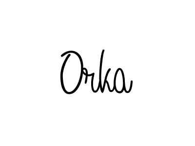 Make a beautiful signature design for name Orka. With this signature (Angelique-Rose-font-FFP) style, you can create a handwritten signature for free. Orka signature style 5 images and pictures png