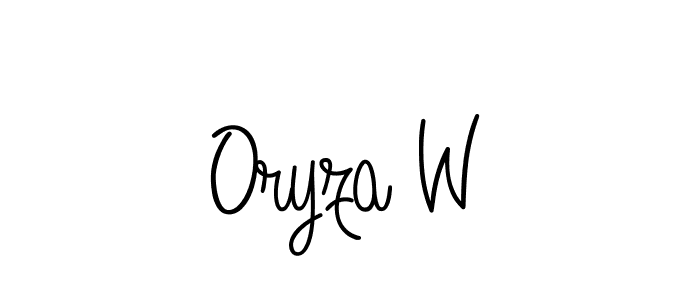 Use a signature maker to create a handwritten signature online. With this signature software, you can design (Angelique-Rose-font-FFP) your own signature for name Oryza W. Oryza W signature style 5 images and pictures png