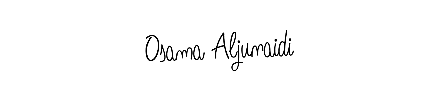 The best way (Angelique-Rose-font-FFP) to make a short signature is to pick only two or three words in your name. The name Osama Aljunaidi include a total of six letters. For converting this name. Osama Aljunaidi signature style 5 images and pictures png