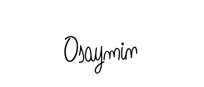 How to make Osaymin name signature. Use Angelique-Rose-font-FFP style for creating short signs online. This is the latest handwritten sign. Osaymin signature style 5 images and pictures png