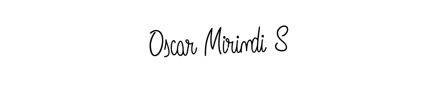 The best way (Angelique-Rose-font-FFP) to make a short signature is to pick only two or three words in your name. The name Oscar Mirindi S include a total of six letters. For converting this name. Oscar Mirindi S signature style 5 images and pictures png