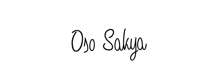 Use a signature maker to create a handwritten signature online. With this signature software, you can design (Angelique-Rose-font-FFP) your own signature for name Oso Sakya. Oso Sakya signature style 5 images and pictures png