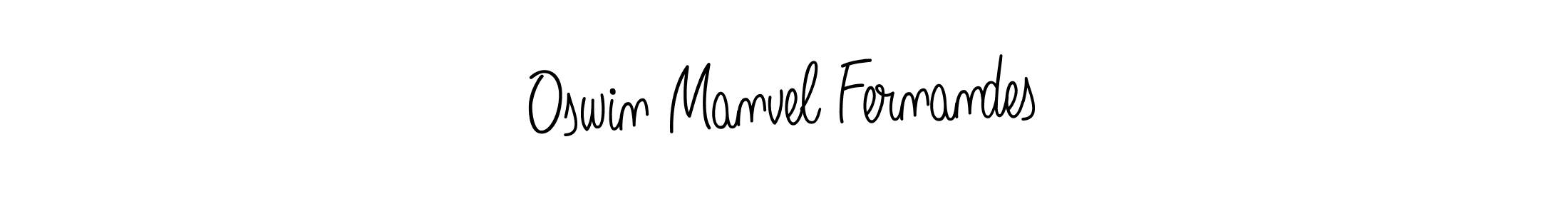 The best way (Angelique-Rose-font-FFP) to make a short signature is to pick only two or three words in your name. The name Oswin Manvel Fernandes include a total of six letters. For converting this name. Oswin Manvel Fernandes signature style 5 images and pictures png