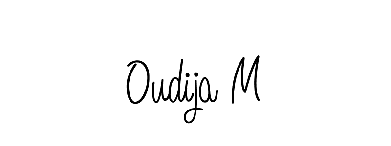 Design your own signature with our free online signature maker. With this signature software, you can create a handwritten (Angelique-Rose-font-FFP) signature for name Oudija M. Oudija M signature style 5 images and pictures png