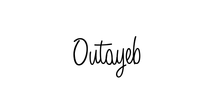Use a signature maker to create a handwritten signature online. With this signature software, you can design (Angelique-Rose-font-FFP) your own signature for name Outayeb. Outayeb signature style 5 images and pictures png