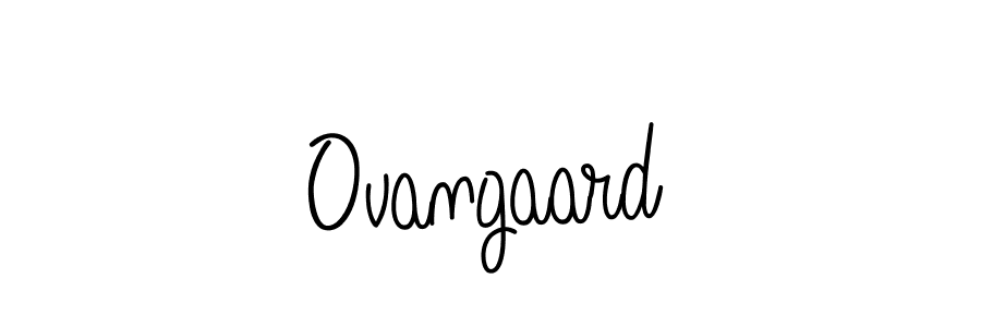 Ovangaard stylish signature style. Best Handwritten Sign (Angelique-Rose-font-FFP) for my name. Handwritten Signature Collection Ideas for my name Ovangaard. Ovangaard signature style 5 images and pictures png