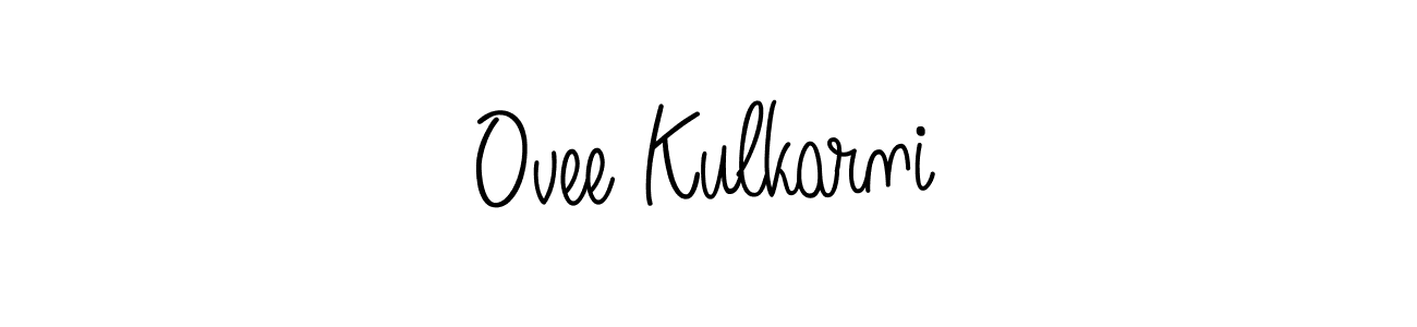 if you are searching for the best signature style for your name Ovee Kulkarni. so please give up your signature search. here we have designed multiple signature styles  using Angelique-Rose-font-FFP. Ovee Kulkarni signature style 5 images and pictures png