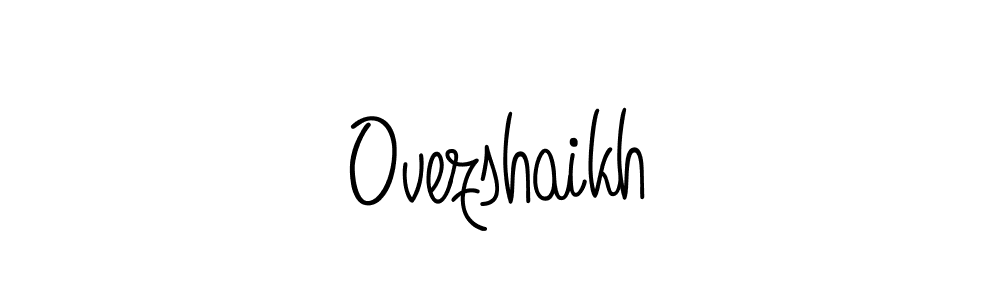 Use a signature maker to create a handwritten signature online. With this signature software, you can design (Angelique-Rose-font-FFP) your own signature for name Ovezshaikh. Ovezshaikh signature style 5 images and pictures png